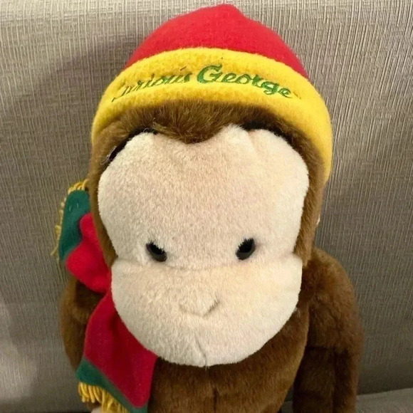 Macy's Curious George Large Plush Monkey Hat Scarf Toy 23" - Picture 3 of 5